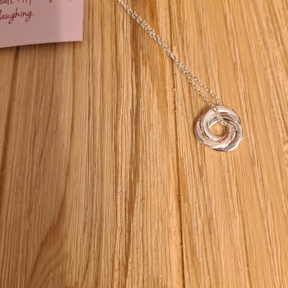Beautiful Twisted Hoop Sister Necklace in SILVER - Picture 6 of 11